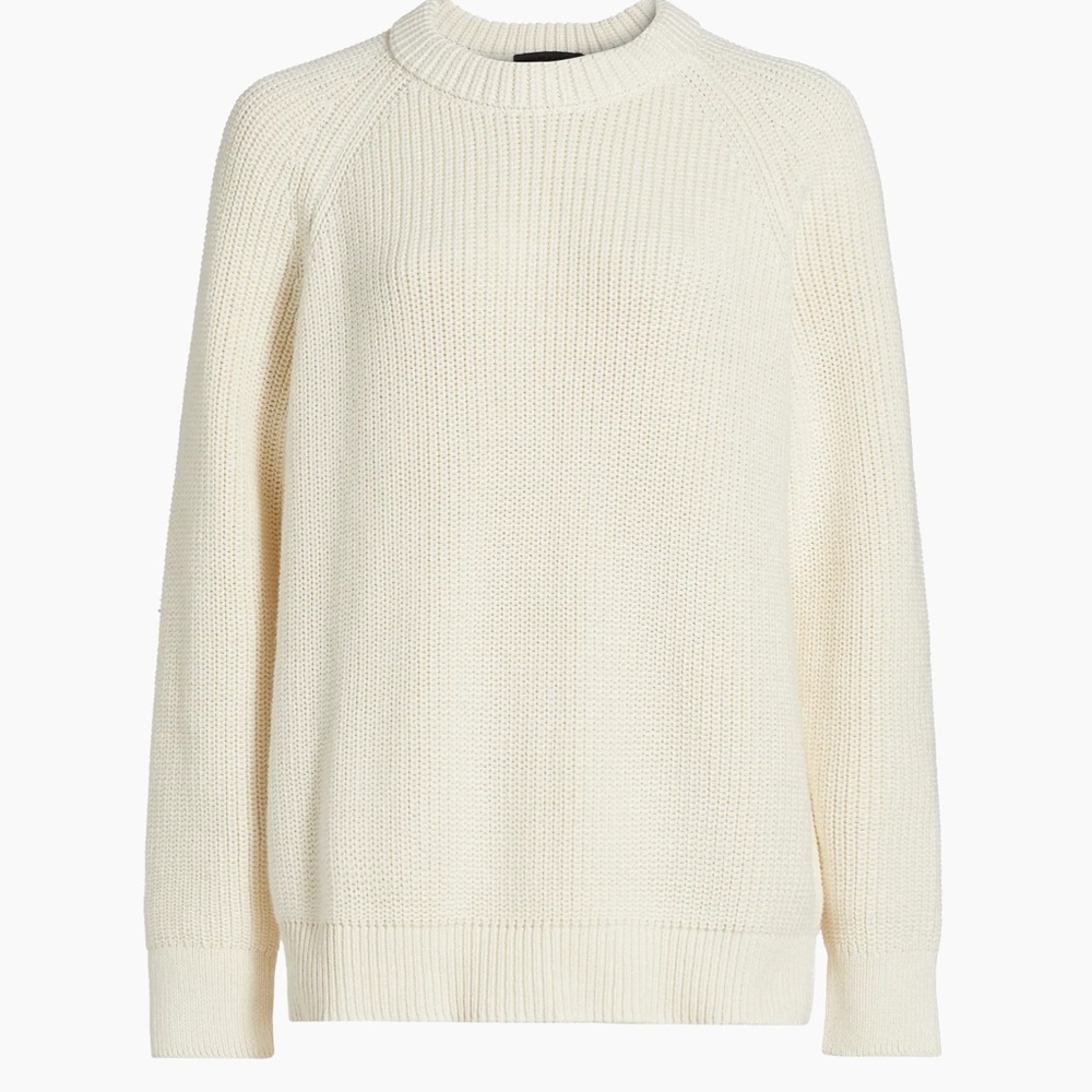 Classic Crewneck Knit Sweater - Cream